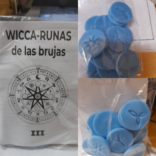 Runas Wicca De Las Brujas Artesanales Cerámica Fría + Guía