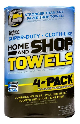 Toalla Intex Shop Original 4 Pzas Doble Rollo 60 Hojas