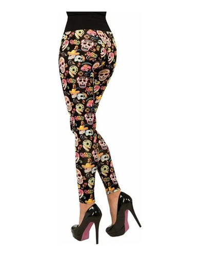 Leggings Dia De Los Muertos Talla Única Adulto