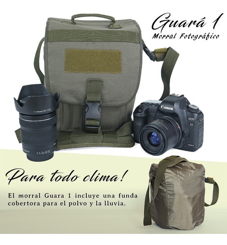 Imagen 3 de 6 de Morral Fotografico P/ Nikon D7500 Multitac Guara 1 Bolso Fun