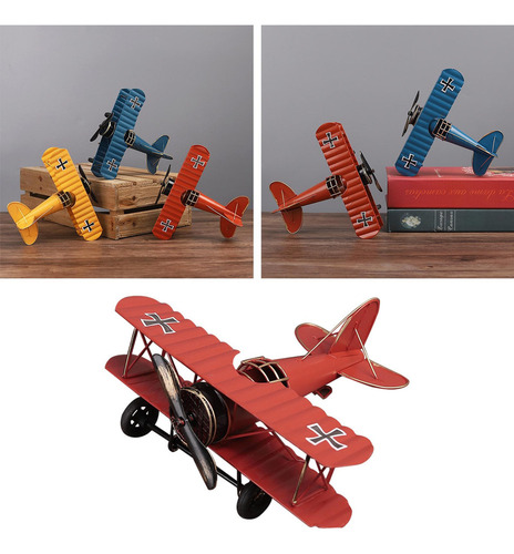 K A Biplano Model Of Avion Vintage, Adorno De Naranja