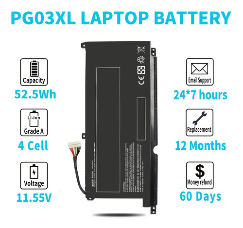 Bateria Pg03xl L48495-005 Para Hp Pavilion Gaming 15-dk