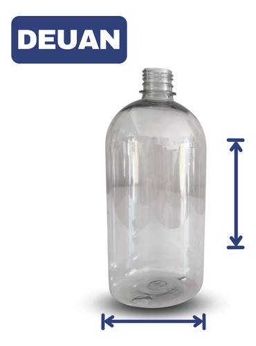 Botella Pet 1l Pack 200 Und Envase Transparente Reutilizable