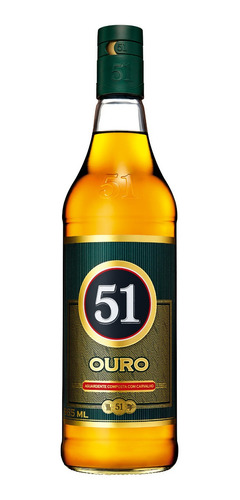 Imagem 1 de 3 de Cachaça Nacional Pirassununga 51 Ouro Com Casco 965ml