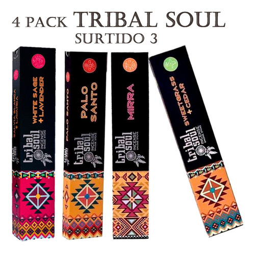 Incienso Tribal Soul Incense Smudge Sticks Surtido 3 (4 Pza)