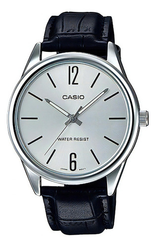 Reloj Casio Hombre Mtp-v005l-7b Agente Oficial Caba Color De La Malla Negro Color Del Bisel Plateado Color Del Fondo Plateado