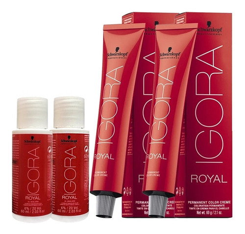  Igora Royal Kit Duo Coloração 60g 6.12 Louro Escuro Cinz Fum Tom Louro Escuro Cinza Fumê