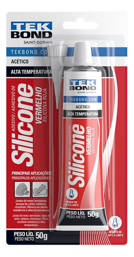 Silicone Alta Temperatura Vermelho Automotivo 50g