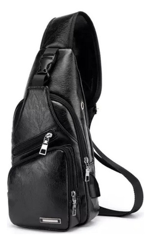 Mochila De Hombro Bandolera Antirobo Piel Con Usb