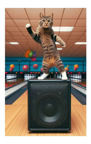 Vinilo 20x30cm Gato Bailando En Un Parlante Parranda
