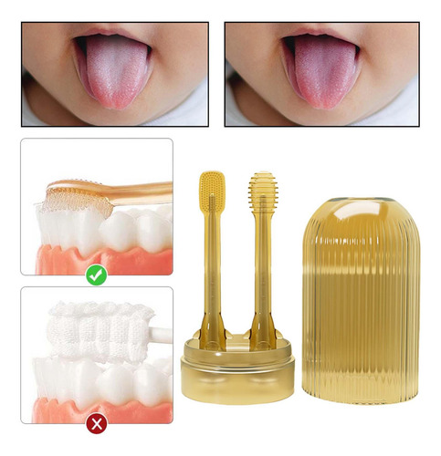 Juego De 2 Cepillos De Dientes De Dorado 9 Cm De Longitud