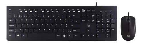Kit combinado de teclado e mouse Multilaser Tc240 Cor do mouse USB Pc Cor do mouse preto Cor do teclado preto