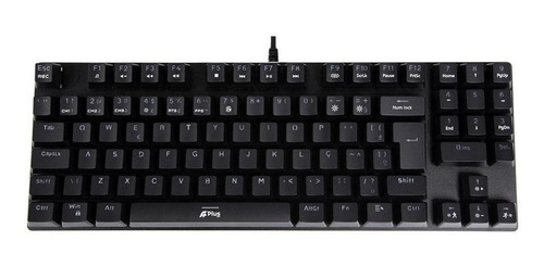 Teclado Mecânico A+ Plus Tech Barak Switch Blue Abnt2 Preto Português Brasil