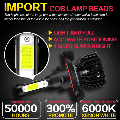 Un Par De Luces Led 9008 H13 De 4 Lados