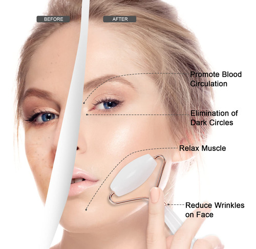 Gua Sha & Jade Roller Set,rodillo Facial Herramienta Para El