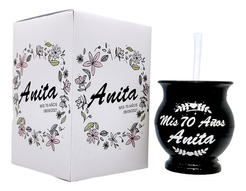 Mate Personalizado C/bombilla Souvenir Con Caja X 30 C/envio