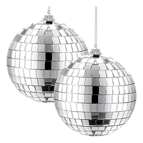 2 Piezas De Bola De Discoteca De Espejo, Decoración De Fiest