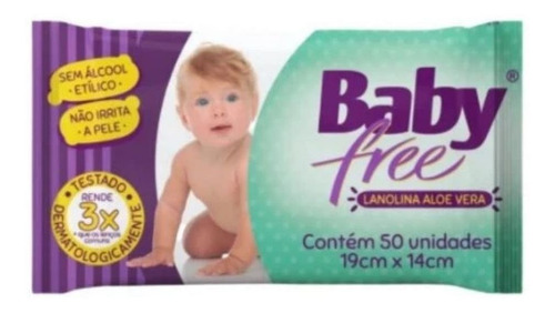 Lenço Umedecido Baby Free Toalha Umedecida Qualybless 50 Uni - Kit com 12 unidades