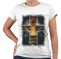 Comprar Camiseta Baby Look Leão Da Tribo De Judá Cruz Evangélica Fé