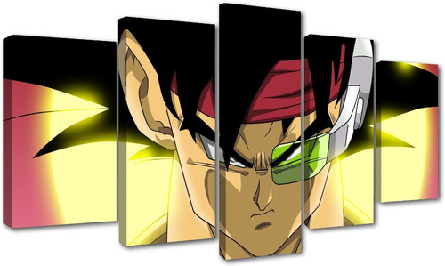 Set 5 Cuadros Canvas Bardock Face Dragon Ball Anime Arte