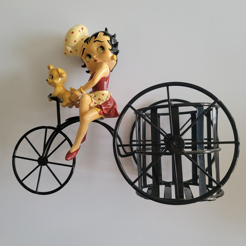 Figura Betty Boop En Bicicleta De Alambre