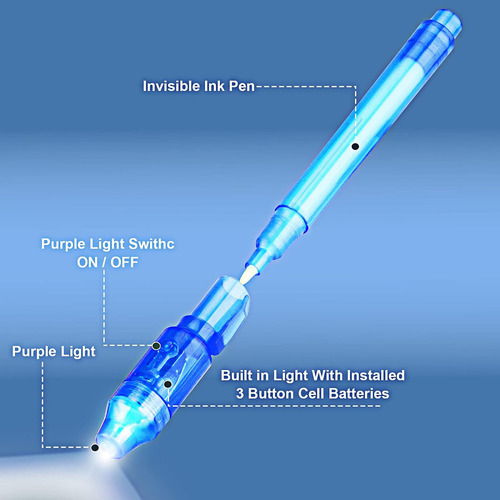 Bolígrafo De Tinta Invisible Niños,con Luz Uv 5 Pack