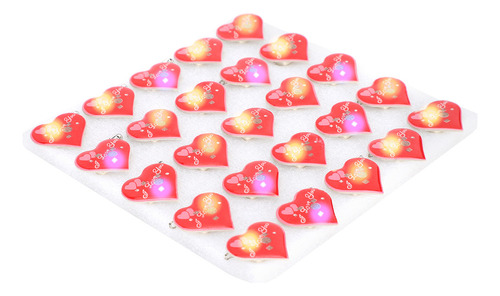 25 Broches De Navidad Con Forma De Corazón Con Luces Led