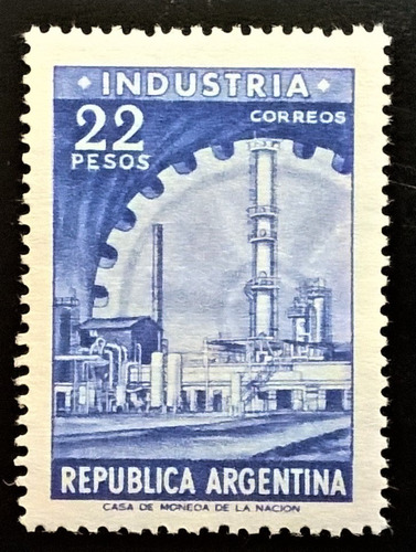 Argentina Sello Gj 1146 Industria 22p Hueco 1962 Mint L13904