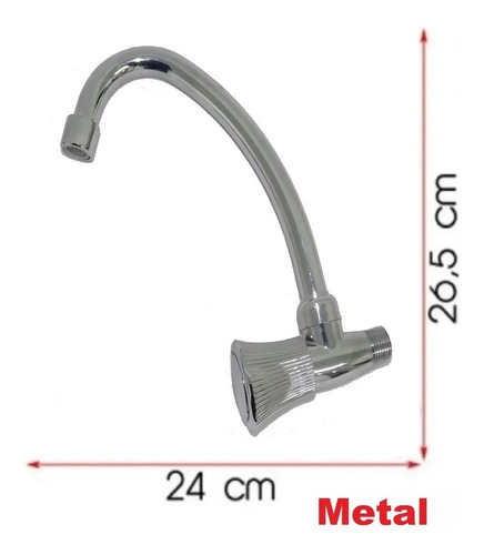 Torneira Bica Movel Metal Pia Cozinha Parede 1\4 Volta 6065t