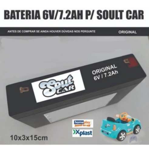  Soult Car 650 - Só A Bateria 6v/7.2ah Original (10x3x15cm)