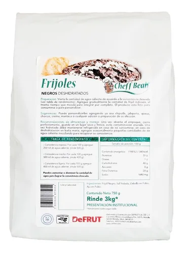 comprar Bolsa De Frijol Negro Deshidratado 750grs | Rinde 3kg