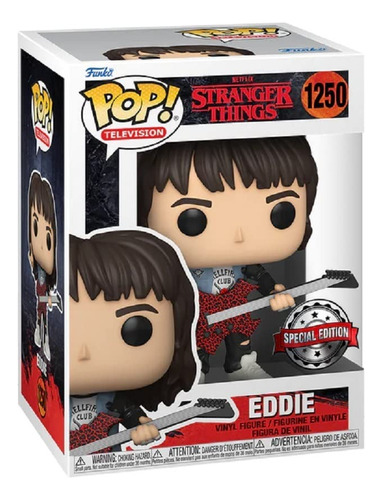 Action Figure Eddie Stranger Things Guitar De Funko Pop!