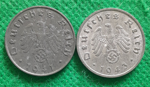 2 Moneda De 10 Reichspfennig , Nazi Alemania, Estado Au