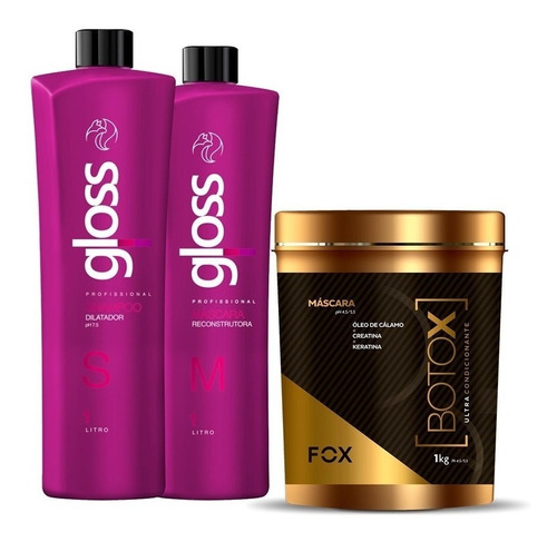 Kit Progressiva Fox Gloss Litro + Btx Ultra Condicionante Kg