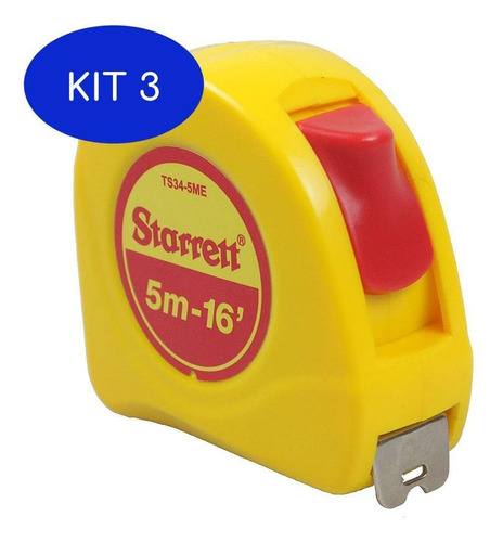 Kit 3 Trena Amarela De 5 Metros - Starret Ts34-5me