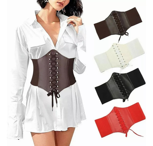 Cinturón Elástico Tipo Corset Cintura De 65 A 80 Cm Ancho El