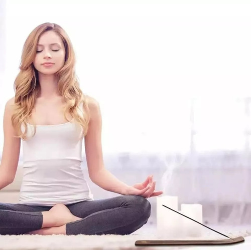 2 Pzs Tablitas Porta Incienso Madera Meditación Yoga Relax