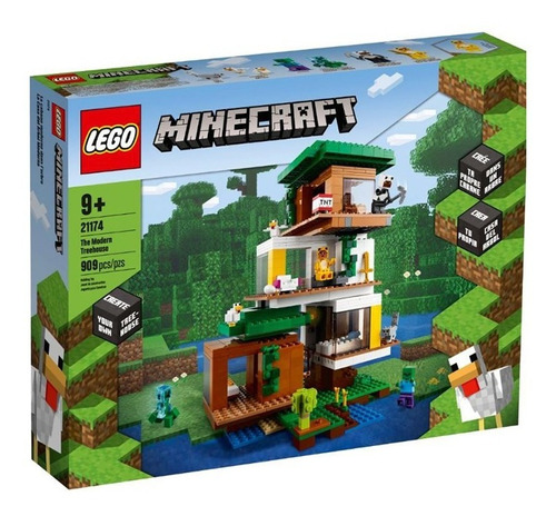 Kit Lego Minecraft La Casa Del Árbol Moderna 21174 +9 Años