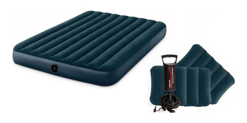 Colchão Casal Intex Queen Dura Beam Fiber Tech Com Bomba De Inflar E 2 Travesseiros - 64736