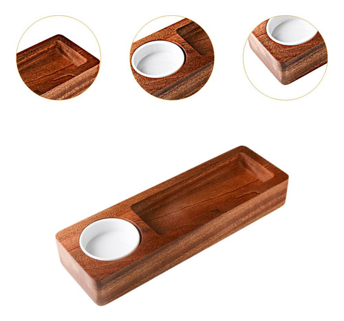 Bandeja Para Servir De Madera De Acacia, Plato Para Salsa