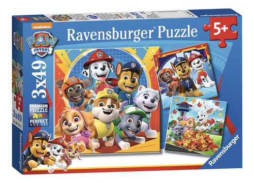 Kit 3 Rompecabezas Paw Patrol 49 Piezas Ravensburger