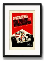 Comprar Cuadro Ayrton Senna Formula 1 Carrera Auto Brs2 Con Paspartu