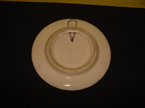 Plato Decorativo Pequeño Tipo Talavera En Rosario Gris Oscuro (Usado)