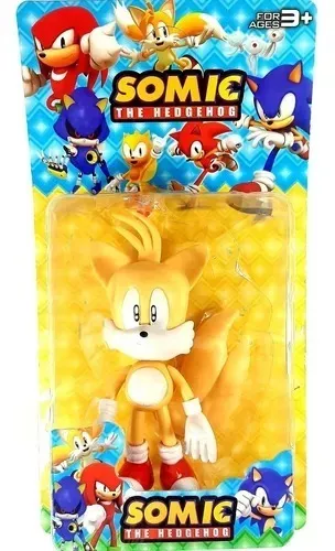 Kit Conjunto Brinquedo 3 Bonecos Metal, Super Sonic, Knuckles