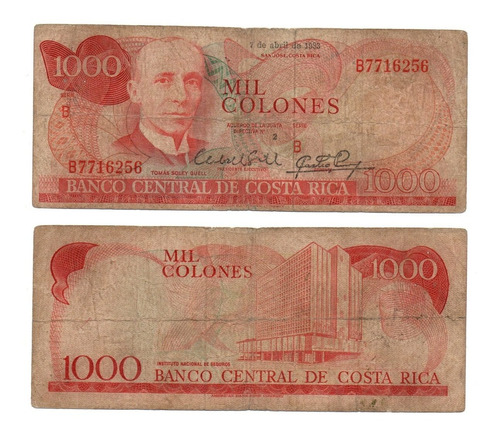 1000 Colones Serie B Banco Central Costa Rica 1983