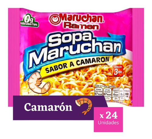 Maruchan Ramen Pack X24 Sabor A Camarón