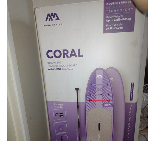 Prancha de stand up paddle inflável Aquamarina Coral Lilas