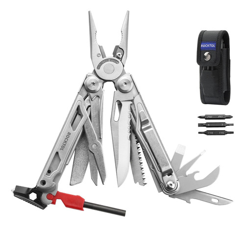 Rocktol Multitool, 22-in-1 Multi-tool Pliers Con Fire Starte