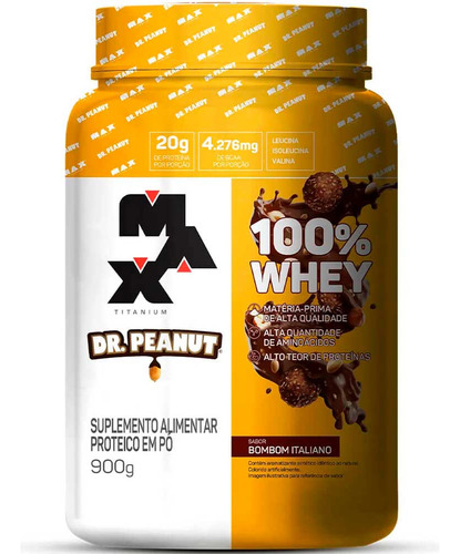 Whey 100% Max Titanium Dr. Peanut - Bombom Italiano - (900g)
