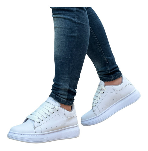  Tenis En Cuero De Excelente Calidad, Moda Unisex